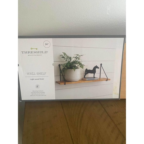 Threshold Wall Decor Threshold Wall Shelf 24 Light Wood Finish