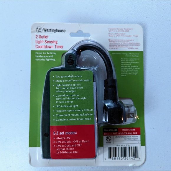 Westinghouse Other Westinghouse 2outlet Lightsensing Countdown