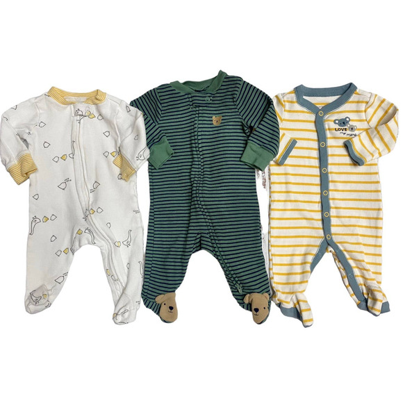 Carter's Pajamas Carters Zip Up Footed Sleepers Bundle 3 Months