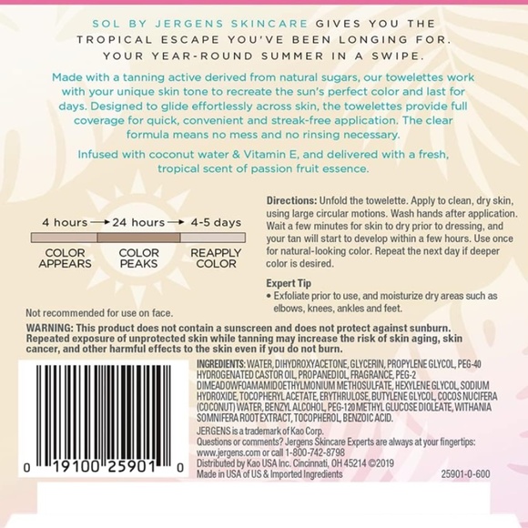 Jergens Bath & Body New Sol By Jergens Full Body Self Tanner