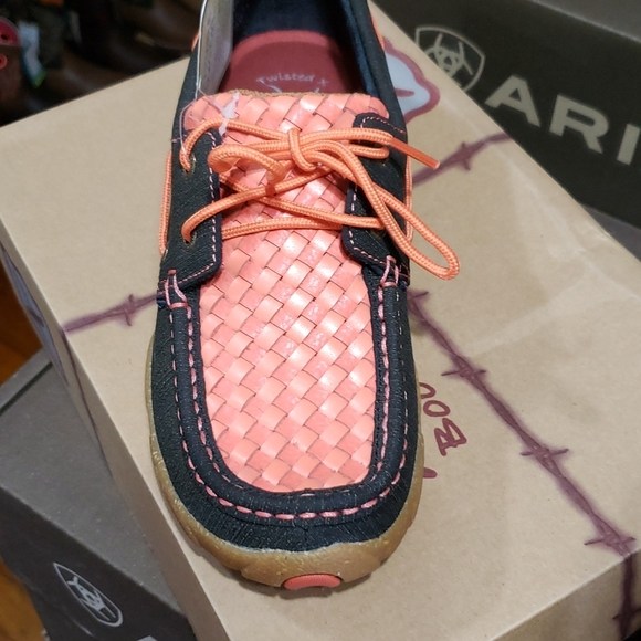 Twisted X Shoes Twisted X Boat Driving Moc Woven Coralrubberized