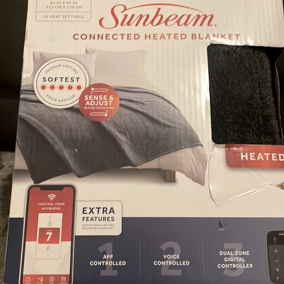 Bedding Sunbeam Connected Wifi Heated Electric Blanket Lofttec Slate