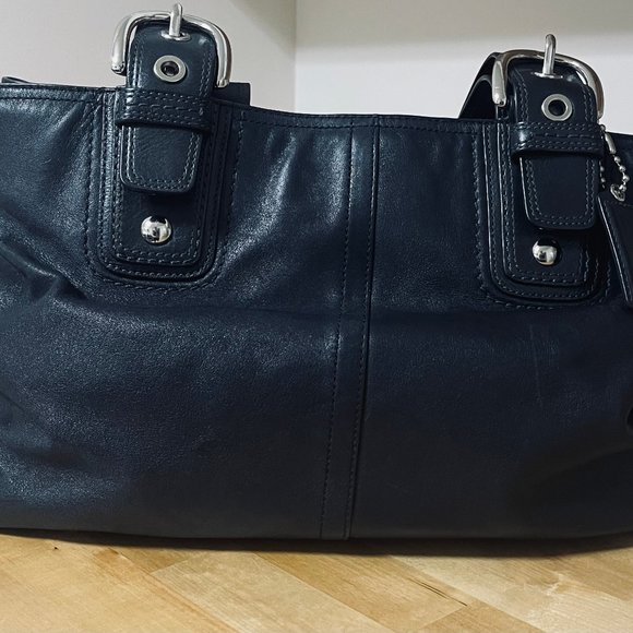 Coach Bags Vintage Leather Coach Soho Xl Black Carryall Tote F311