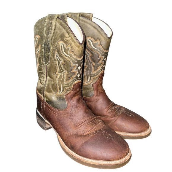 Old West | Shoes | Old West Boys Round Toe Leather Boot Size 5 D Bry20