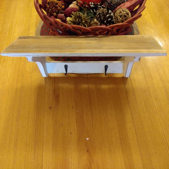 No Mark Accents Small Wood Shelf With Hooks 5 X 5 Poshmark