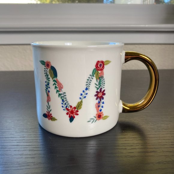Opalhouse Kitchen Opal House M Initial Mug Cup Floral Letter With