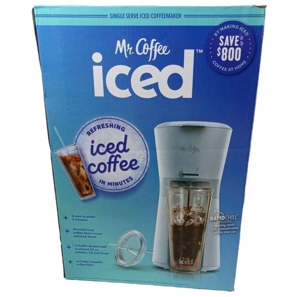 Mr. Coffee Kitchen Mr Coffee Rapidchill Single Serve Iced Coffee Maker Travel Cup Reus