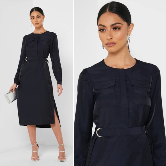 Ted Baker Dresses Ted Baker Aminna Long Sleeve Utility Belted Midi