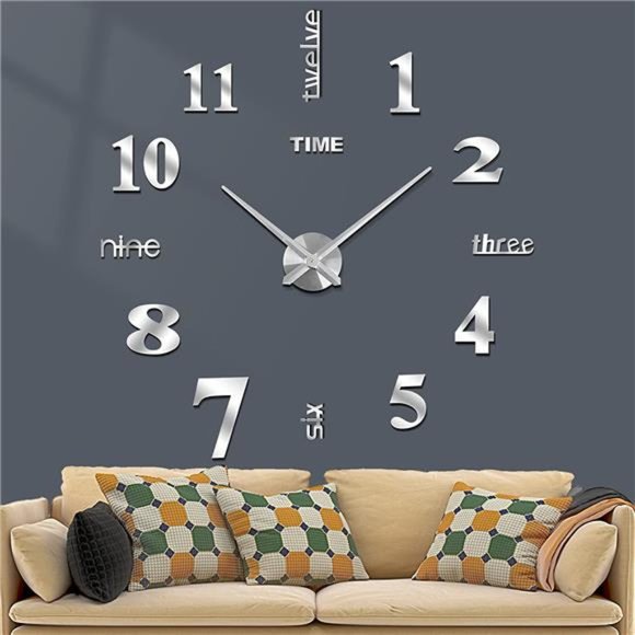 Wall Decor Frameless Diy Wall Clock 3 In 1 Large 3d Frameless Wall