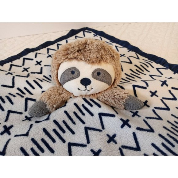 cloud island Toys Cloud Island Sloth Lovey Navy Blue White Baby Infant Security Blanket