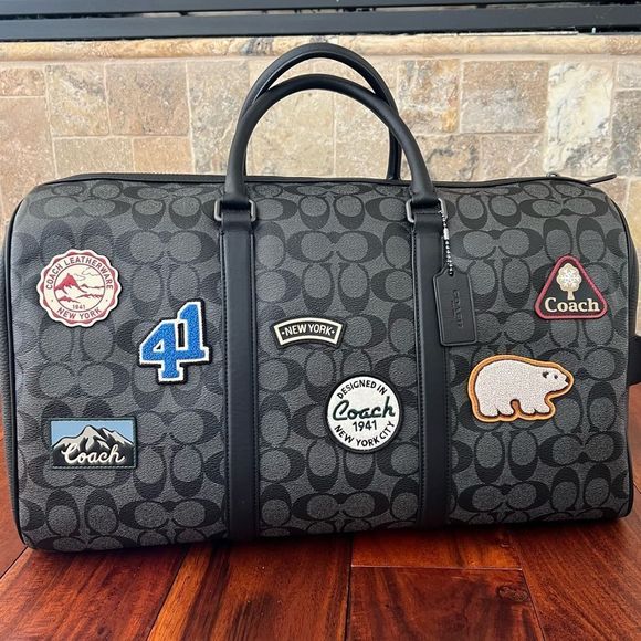 Coach Bags Nwtcoach Venturer Bag In Signature Canvas Ski Patches Travel Duffle Duffel Poshmark