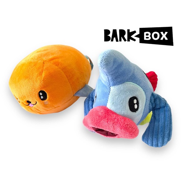 Barkbox Dog Barkbox Dog Toy Lot Plush Squeak Crinkle Santiago Seal