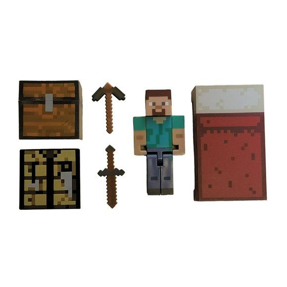 Jazwares Toys Minecraft Overworld Survival Pack Set Series Steve