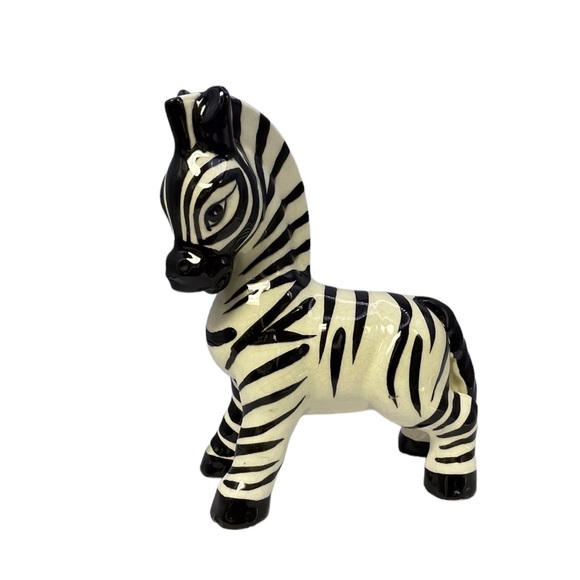 Accents Vintage Zebra Figurine Kitschy Style Ceramic Midcentury