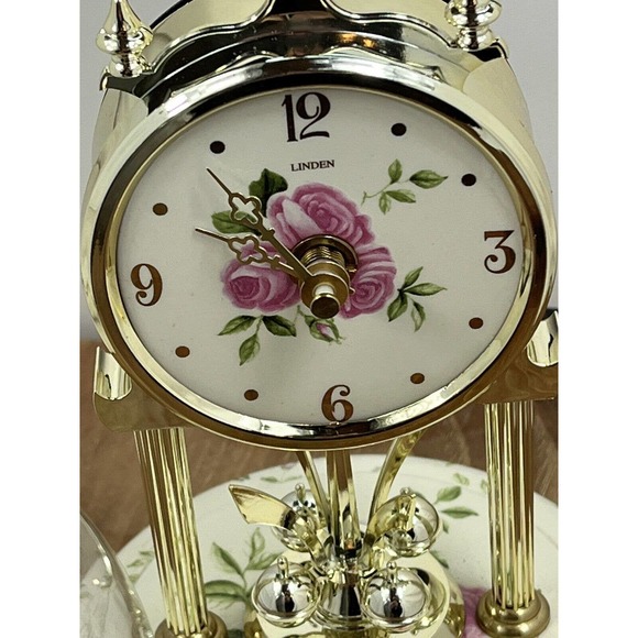 Linden Wall Decor Vintage Linden Anniversary Clock Roses Porcelain