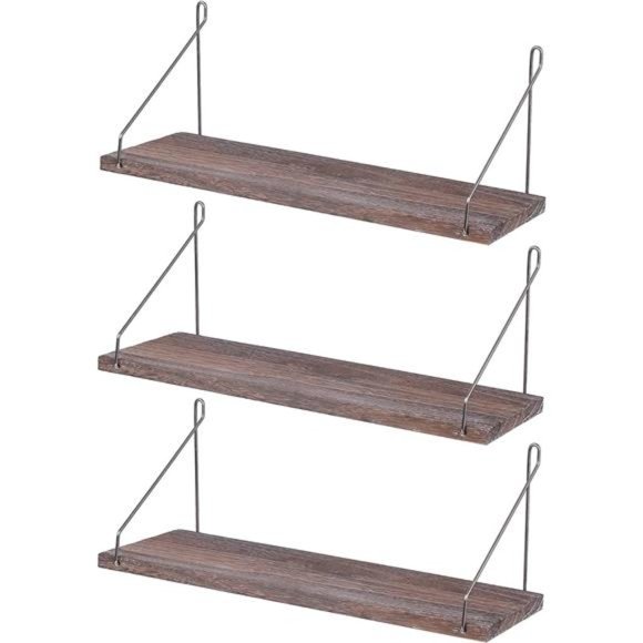 Wall Decor Floating Shelves Set Of 3 Rustic Solid Wood Floating Shelf Wall Storage Shelves
