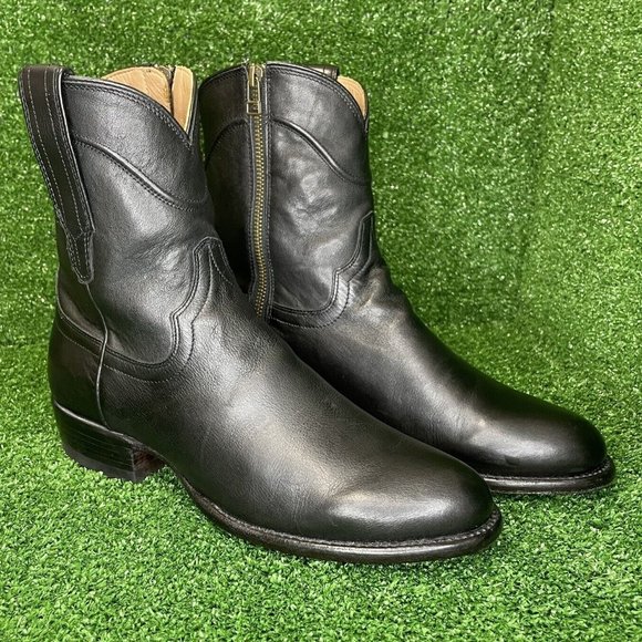 Tecovas Shoes Tecovas The Dean Soft Calfskin Leather Zip Up Boot Men Size 8 D Midnight Black