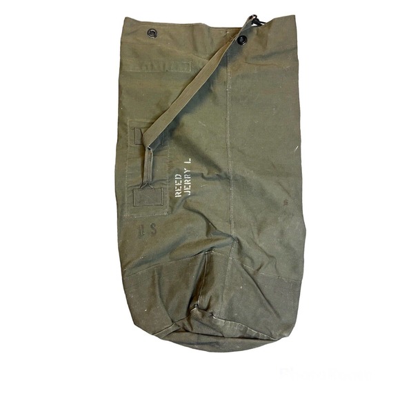 Bags Vintage Us Army Military Issue Green Canvas Top Load Duffle Bag
