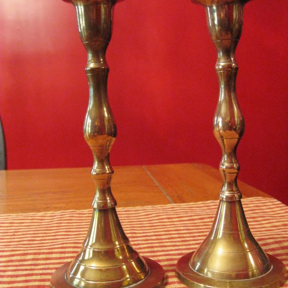 Accents Vintage Solid Brass Candlestick Pair Poshmark