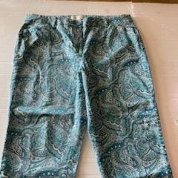 Talbots Pants & Jumpsuits Talbots Aqua Paisley Capris Size 2p