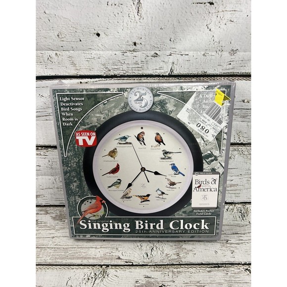 As Seen On TV Wall Decor New 25th Anniversary Singing Bird Clock