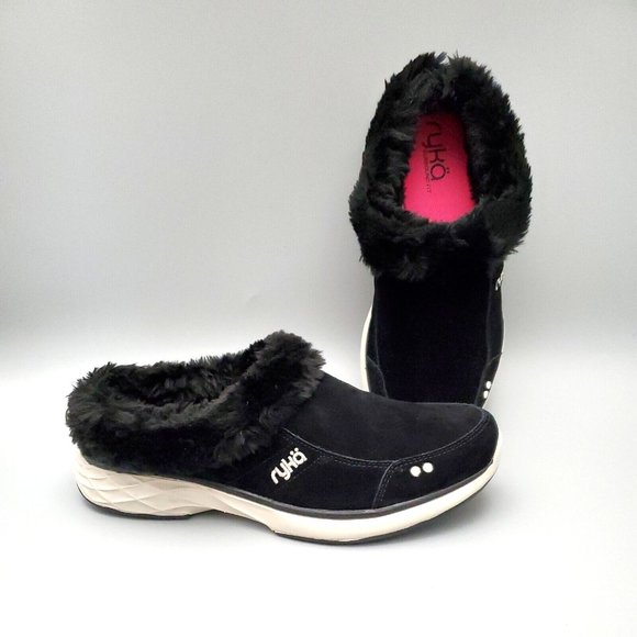 Ryka Shoes Ryka Luxury 2 Suede Mules Clogs Blackpink Slip On Womens