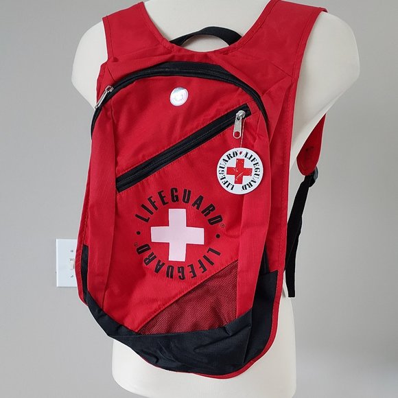 Bags Red Lifeguard Backpack Nwt Poshmark
