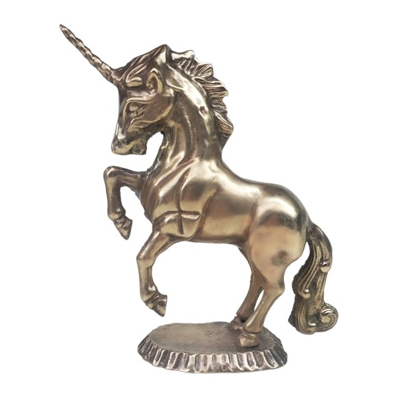 Accents Vintage Brass Unicorn Statue Figurine Mcm Mid Century