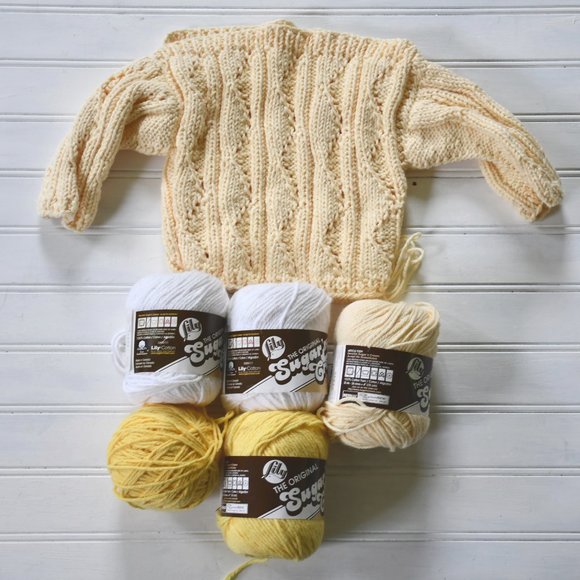 Lily Art 5 Skeins And Extra Yarn Of Lily Sugar And Cream Cotton