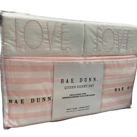 Rae Dunn Bedding Rae Dunn Queen Sheetset Love Poshmark