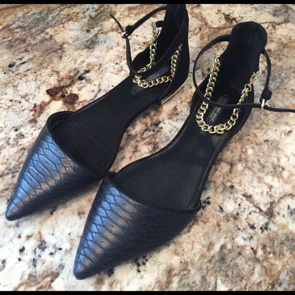 Zara Shoes Zara Gold Chain Ballet Flats Poshmark
