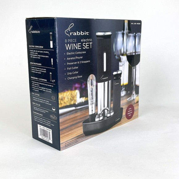 Rabbit Kitchen Nib Rabbit Electric Wine Opener Set 8piece Open