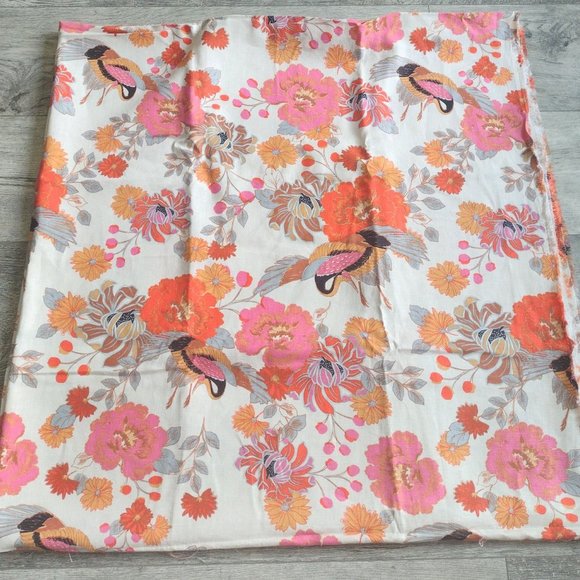 JoAnn Other Joann Pink Orange White Floral Linen Blend Fabric 3