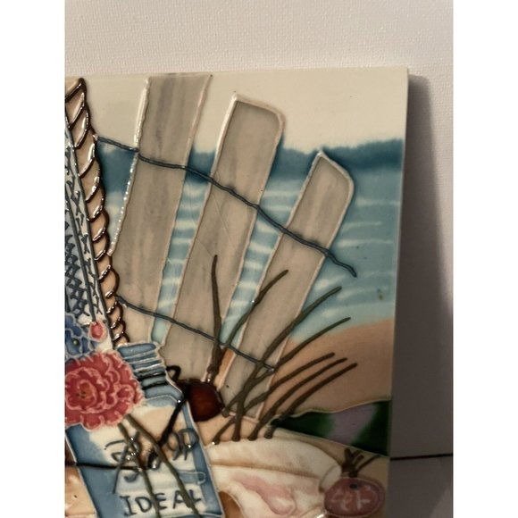 en Vogue Art Envogue Beach Scene Decorative Ceramic Art Tile 8x8
