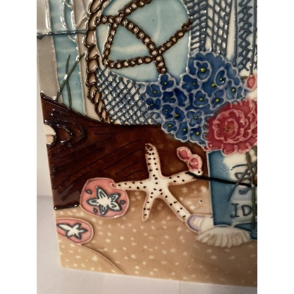 en Vogue Art Envogue Beach Scene Decorative Ceramic Art Tile 8x8