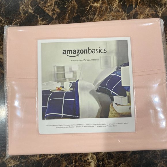 Bedding Amazon Basics Queen Ultrasoft Flat Sheet Blush Pink Poshmark