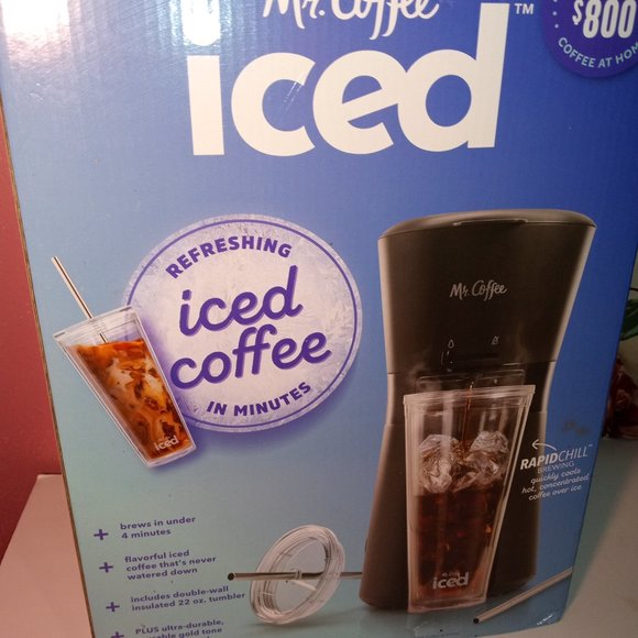 MR. COFFEE Kitchen New Mr Coffee Single Serve Iced Coffee Maker Includes Insulated 22 Oz