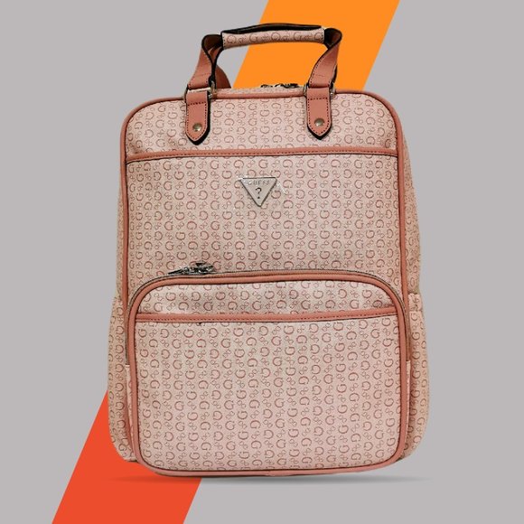 Guess Bags Guess Diaper Backpack Travel Bag Color Lightpinkcream