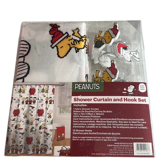 Peanuts Bath Peanuts Snoopy Woodstock Christmas Holiday Shower