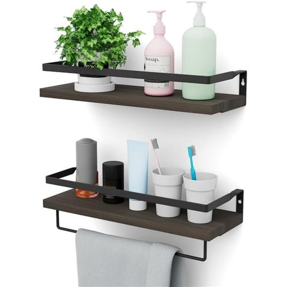 Wall Decor Floating Shelves Set Of 2 Wall Shelves Dark Brown Shelves