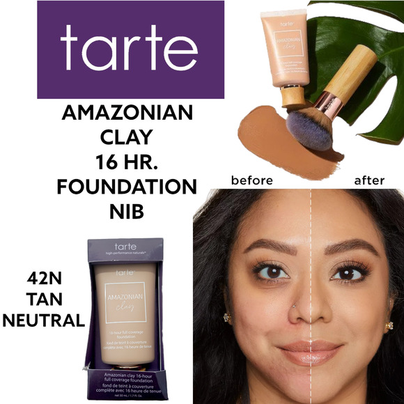 tarte Makeup Tarte Amazonian Clay Foundation 42n Tan Neutral 6hr