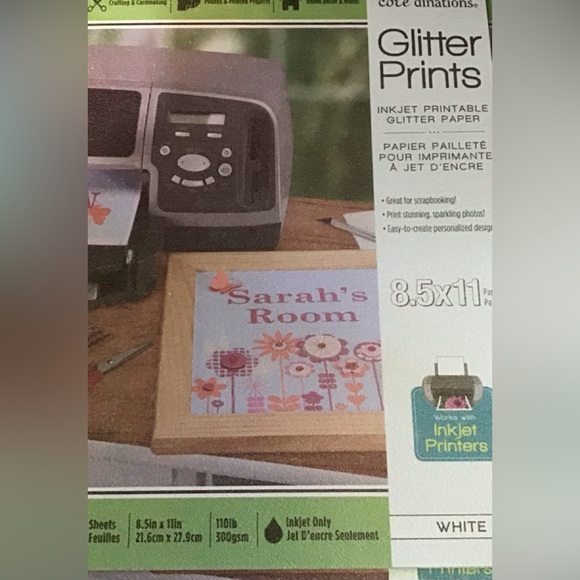 core’dinations Office Coredinations Glitter Prints Inkjet Printable Glitter Paper 24 Sheets