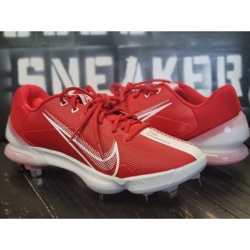 Nike Force Zoom Mike Trout 7 Red/White Baseball Cleat… Gem