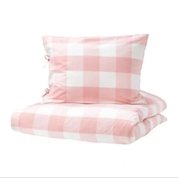 IKEA Bedding Ikea Emmie Ruta Duvet Cover Set Pink Buffalo Check 2