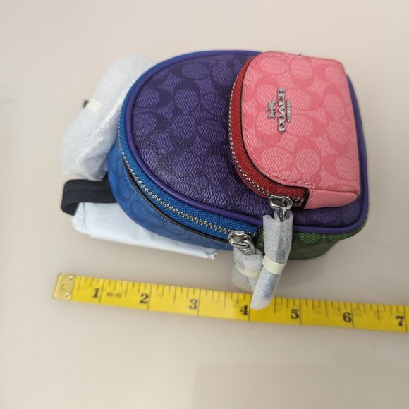 Coach Accessories Coach Mini Court Backpack Bag Charm In Colorblock