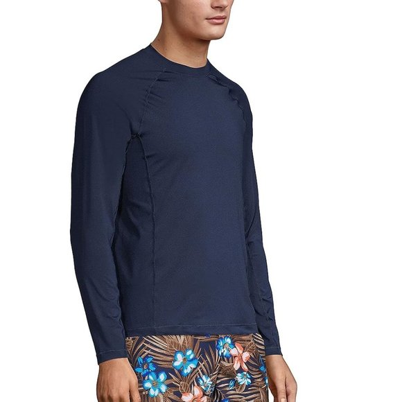 Lands' End Swim Nwt Lands End Mens Crew Neck Long Sleeve Rash Guard
