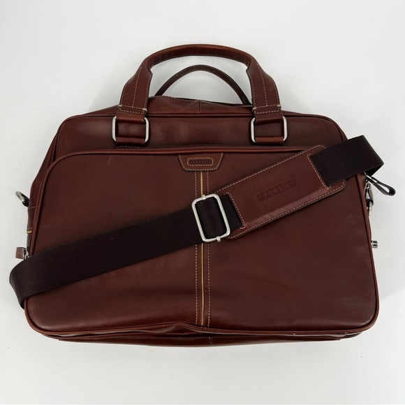 Fossil Bags Fossil Leather Brown Briefcase Laptop Bag Messenger