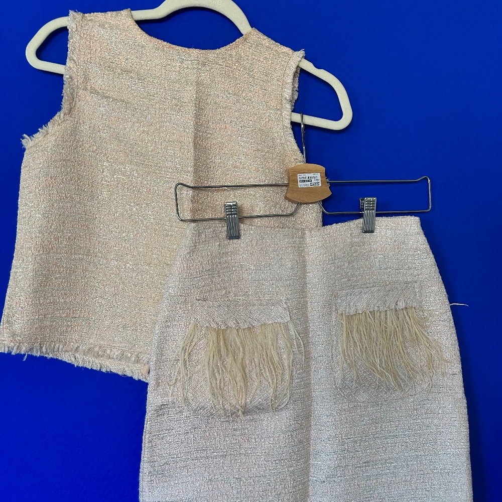 Zara Barbie Pink Suit With Skirt Xs Size Gem