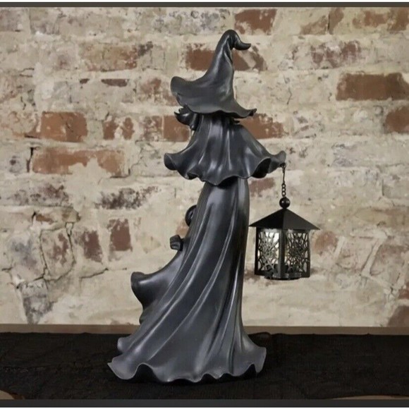 Cracker Barrel Holiday Cracker Barrel Black Resin Witch W Led