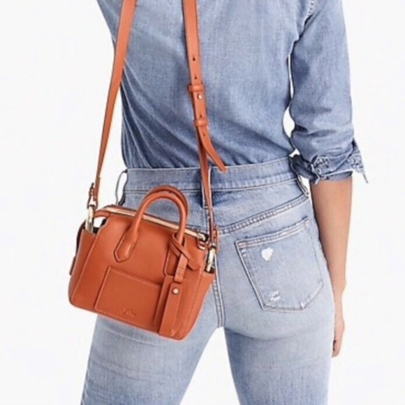 J. Crew Bags Jcrew Harper Mini Satchel Italian Leather Burning